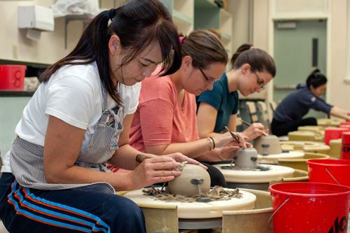 Ceramics students